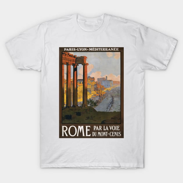 Vintage Travel Poster Italy Rome T-Shirt by vintagetreasure